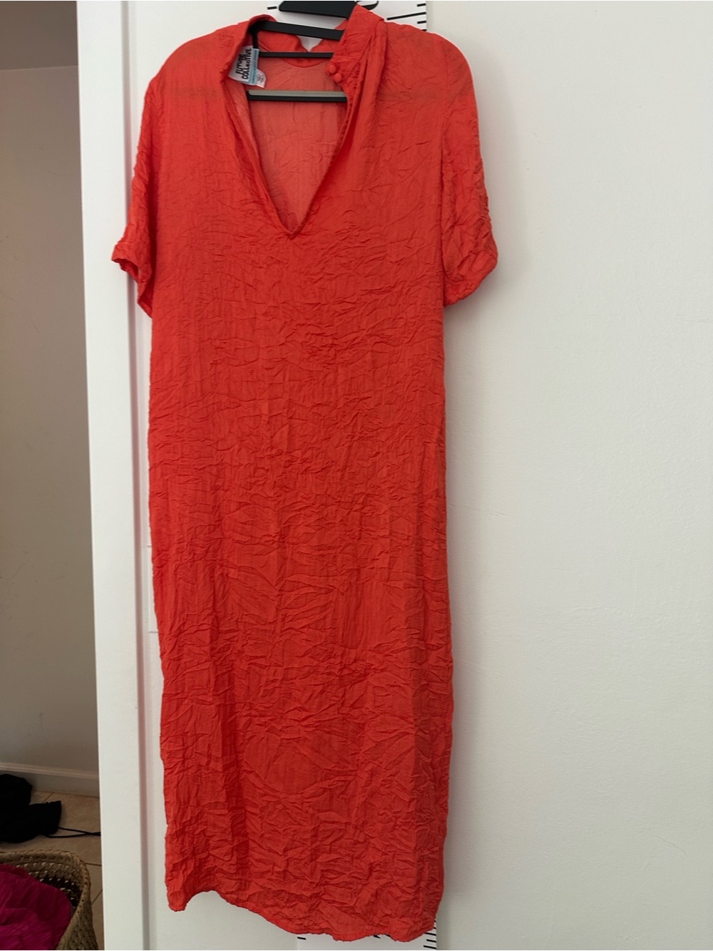 Red V-Neck Women's Swim Cover-Up Kaftan
